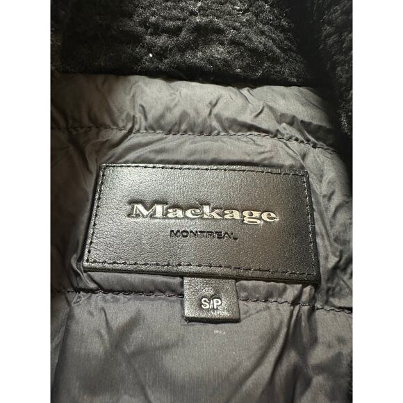 Mackage Black Lamb Leather Down Insulated Biker Moto Motorcycle Jacket Small EUC - Picture 3 of 8